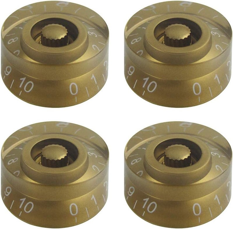 FLEOR 4pcs Golden Guitar Knobs Top Hat Volume Tone Speed Control Knob for Electric Guitar Parts - Image 1